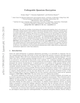 Unforgeable Quantum Encryption