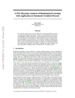 A PAC-Bayesian Analysis of Randomized Learning with Application to
  Stochastic Gradient Descent