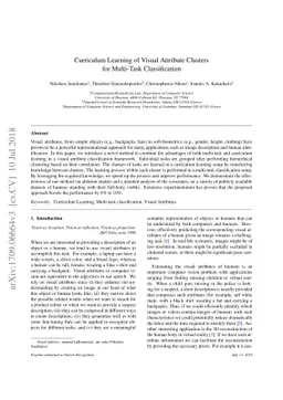 Curriculum Learning of Visual Attribute Clusters for Multi-Task
  Classification