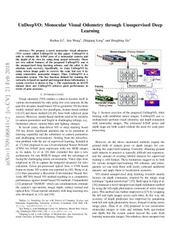 UnDeepVO: Monocular Visual Odometry through Unsupervised Deep Learning