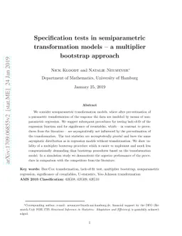 Specification tests in semiparametric transformation models - a
  multiplier bootstrap approach