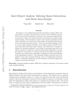 Inter-Subject Analysis: Inferring Sparse Interactions with Dense
  Intra-Graphs