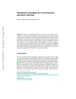 Distributed Camouflage for Swarm Robotics and Smart Materials