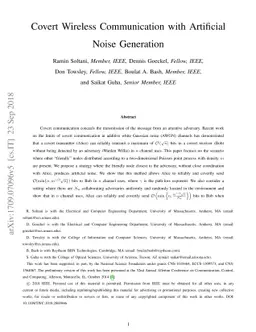 Covert Wireless Communication with Artificial Noise Generation
