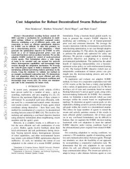 Cost Adaptation for Robust Decentralized Swarm Behaviour