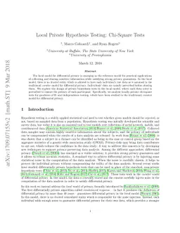 Local Private Hypothesis Testing: Chi-Square Tests
