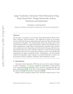 Large Vocabulary Automatic Chord Estimation Using Deep Neural Nets:
  Design Framework, System Variations and Limitations