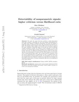Detectability of nonparametric signals: higher criticism versus
  likelihood ratio