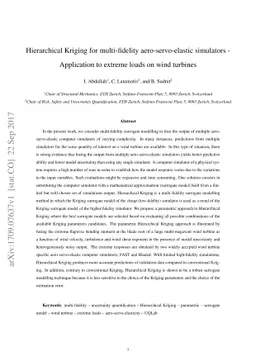 Hierarchical Kriging for multi-fidelity aero-servo-elastic simulators -
  Application to extreme loads on wind turbines