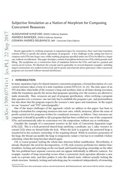 Subjective Simulation as a Notion of Morphism for Composing Concurrent
  Resources
