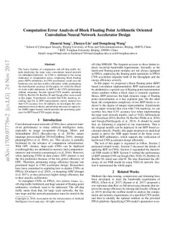 Computation Error Analysis of Block Floating Point Arithmetic Oriented
  Convolution Neural Network Accelerator Design