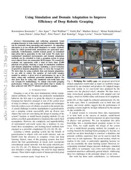 Using Simulation and Domain Adaptation to Improve Efficiency of Deep
  Robotic Grasping