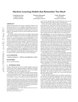 Machine Learning Models that Remember Too Much