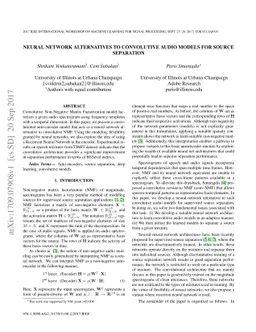Neural Network Alternatives to Convolutive Audio Models for Source
  Separation