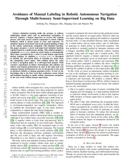 Avoidance of Manual Labeling in Robotic Autonomous Navigation Through
  Multi-Sensory Semi-Supervised Learning