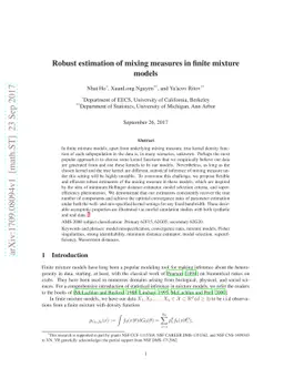 Robust estimation of mixing measures in finite mixture models