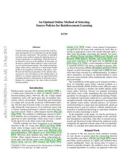 An Optimal Online Method of Selecting Source Policies for Reinforcement
  Learning