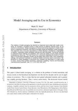 Model Averaging and its Use in Economics