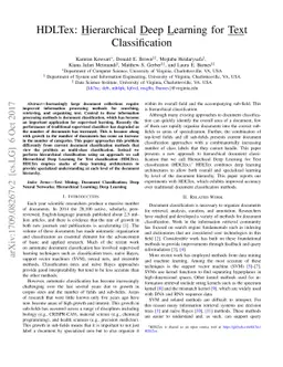 HDLTex: Hierarchical Deep Learning for Text Classification