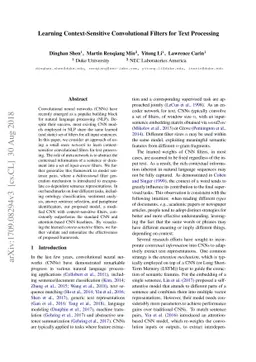 Learning Context-Sensitive Convolutional Filters for Text Processing