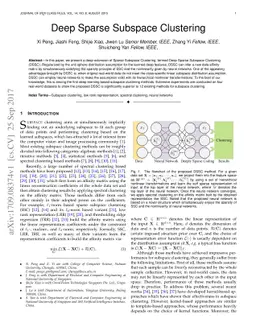 Deep Sparse Subspace Clustering