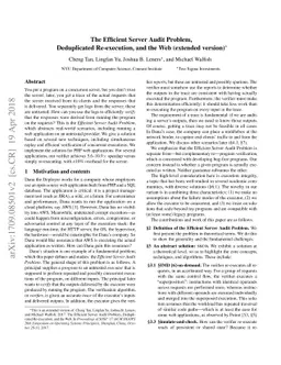 The Efficient Server Audit Problem, Deduplicated Re-execution, and the
  Web