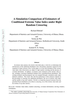 A Simulation Comparison of Estimators of Conditional Extreme Value Index
  under Right Random Censoring