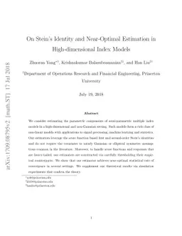 On Stein's Identity and Near-Optimal Estimation in High-dimensional
  Index Models
