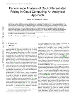 Performance Analysis of QoS-Differentiated Pricing in Cloud Computing:
  An Analytical Approach