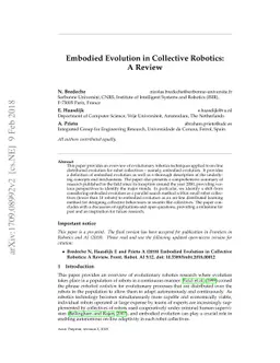 Embodied Evolution in Collective Robotics: A Review