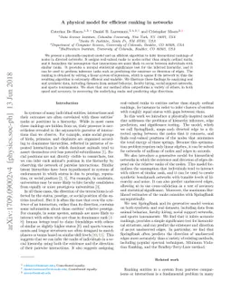 A physical model for efficient ranking in networks