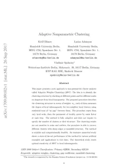 Adaptive Nonparametric Clustering