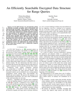 An Efficiently Searchable Encrypted Data Structure for Range Queries