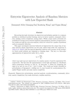 Entrywise Eigenvector Analysis of Random Matrices with Low Expected Rank