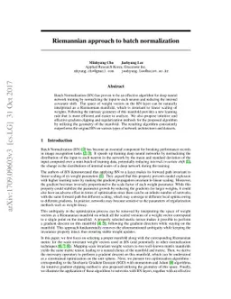Riemannian approach to batch normalization