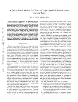 A Policy Search Method For Temporal Logic Specified Reinforcement
  Learning Tasks