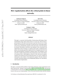 How regularization affects the critical points in linear networks