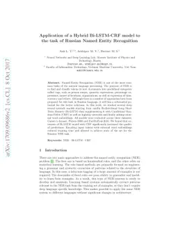 Application of a Hybrid Bi-LSTM-CRF model to the task of Russian Named
  Entity Recognition
