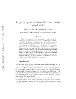 Projective, Sparse, and Learnable Latent Position Network Models
