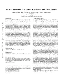 Secure Coding Practices in Java: Challenges and Vulnerabilities