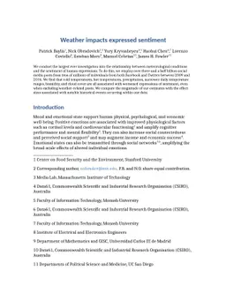 Weather impacts expressed sentiment