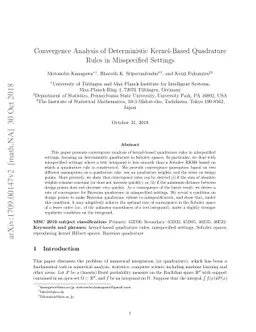 Convergence Analysis of Deterministic Kernel-Based Quadrature Rules in
  Misspecified Settings