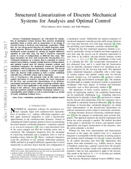 Structured Linearization of Discrete Mechanical Systems for Analysis and
  Optimal Control