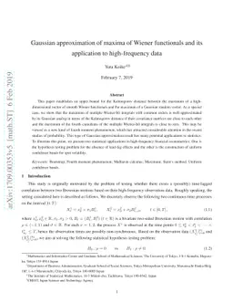 Gaussian approximation of maxima of Wiener functionals and its
  application to high-frequency data