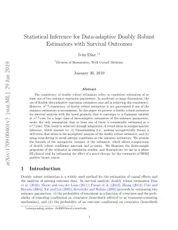 Statistical Inference for Data-adaptive Doubly Robust Estimators with
  Survival Outcomes