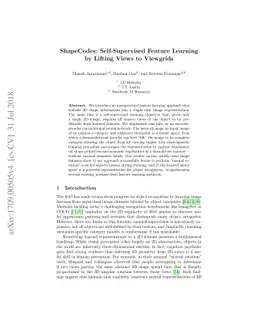 ShapeCodes: Self-Supervised Feature Learning by Lifting Views to
  Viewgrids