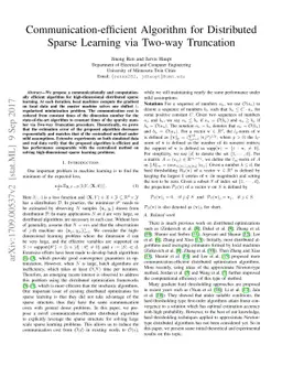 Communication-efficient Algorithm for Distributed Sparse Learning via
  Two-way Truncation