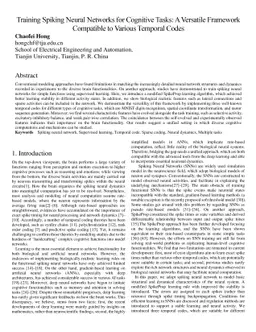 Training Spiking Neural Networks for Cognitive Tasks: A Versatile
  Framework Compatible to Various Temporal Codes