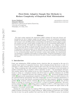 First-Order Adaptive Sample Size Methods to Reduce Complexity of
  Empirical Risk Minimization