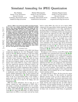 Simulated Annealing for JPEG Quantization